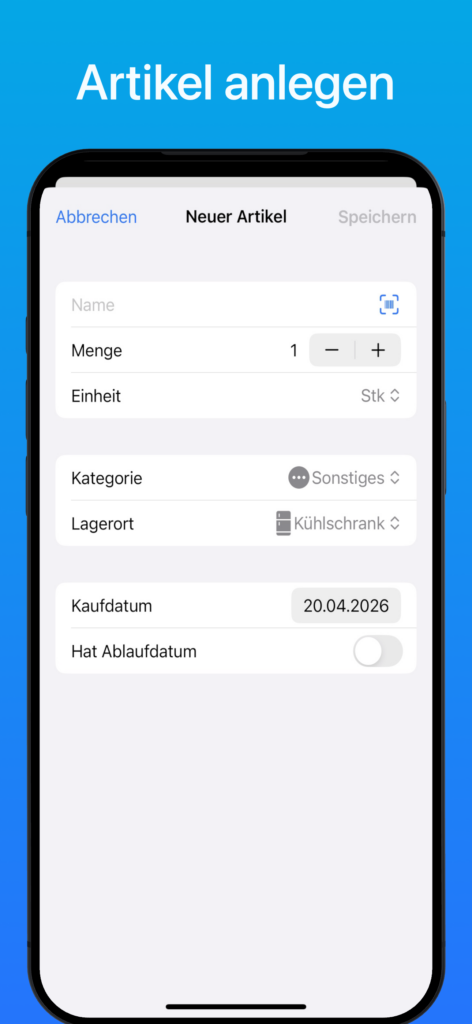 Fridoo Filter- und Suchansicht