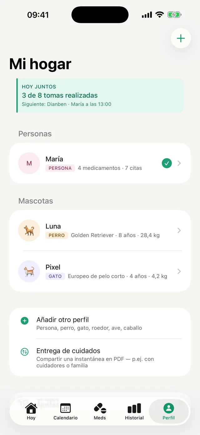 Perfiles del hogar en Dosara para familia y mascotas, perros y gatos